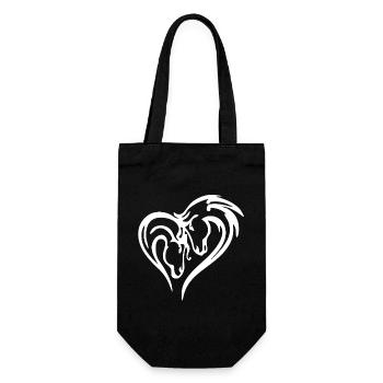 Coeur de cheval (blanc) - Sac à bouteille - noir - Devant