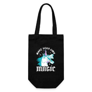 Make Your Own Magic – Crazy Unicorn Design - Gift Bag for Bottles - black - Front