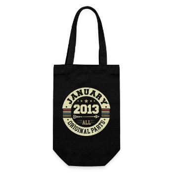January 2013 - Birthday in January 2013 - Gift Bag for Bottles - black - Front