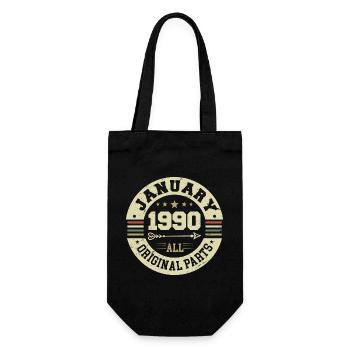 January 1990 - Geburtstag im Januar 1990 - Geschenkbeutel für Flaschen - Schwarz - Vorne