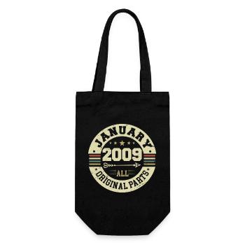 January 2009 - Birthday in January 2009 - Gift Bag for Bottles - black - Front