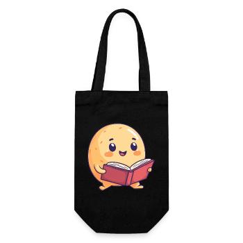 Glückliche Kartoffel beim Lesen eines Buches - Entzückendes Design - Geschenkbeutel für Flaschen - Schwarz - Vorne