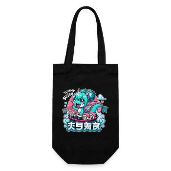 Cadeau Dragon Maki Sushi Kawaii - Sac à bouteille - noir - Devant