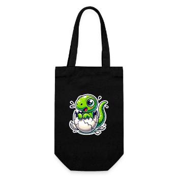 Funny Dinosaur Coming Soon Sticker - Gift Bag for Bottles - black - Front
