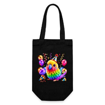 Colorful Party Parrot - Gift Bag for Bottles - black - Front