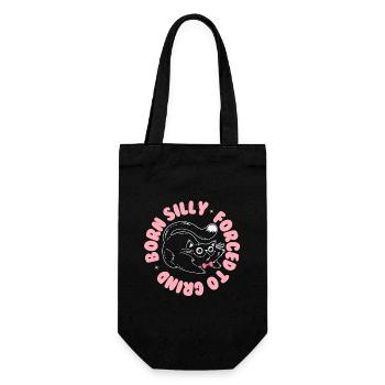 Born Silly, Forced to Grind – Verspielte Katze - Geschenkbeutel für Flaschen - Schwarz - Vorne