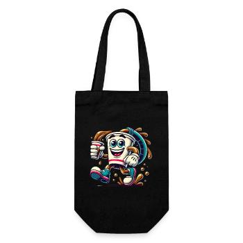 Funny Coffee Cup Cartoon Splash - Gift Bag for Bottles - black - Front