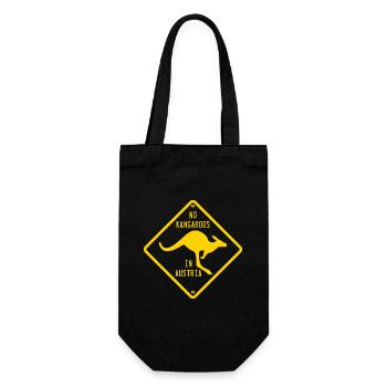 Keine Kängurus in Österreich Straßenschild - Geschenkbeutel für Flaschen - Schwarz - Vorne