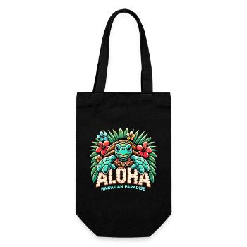Aloha Schildkröte Hawaii Paradies Geschenk - Geschenkbeutel für Flaschen - Schwarz - Vorne