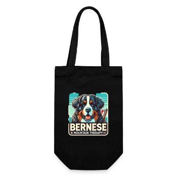 Berner Sennenhund - Geschenkbeutel für Flaschen - Schwarz - Vorne