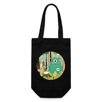 Cute monster in the magical forest - Gift Bag for Bottles - black - Front