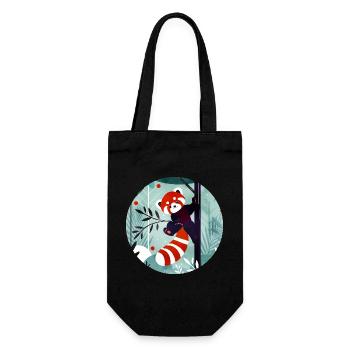 Happy Red Panda in the Jungle - Gift Bag for Bottles - black - Front