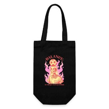 Balance & Flames – Art du football avec crâne - Sac à bouteille - noir - Devant