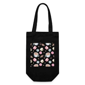 Kaffee und Süßigkeiten Coffee and Sweets - Gift Bag for Bottles - black - Front