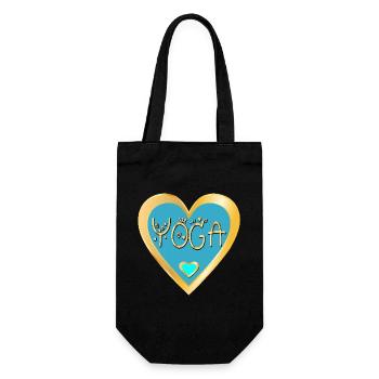 HEART YOGA CROWN - Gift Bag for Bottles - black - Front