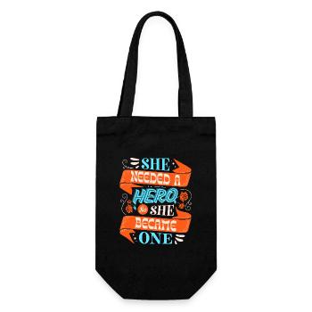 She Needed a Hero – Strong Girl Power - Gift Bag for Bottles - black - Front