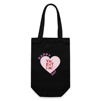 Happy Valentines Day 2 - Geschenkbeutel für Flaschen - Schwarz - Vorne