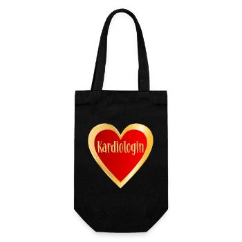 Kardiologin Herz - Geschenkbeutel für Flaschen - Schwarz - Vorne