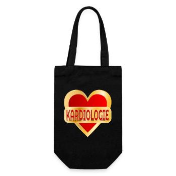KARDIOLOGIE Kardiovaskulären Erkrankungen - Geschenkbeutel für Flaschen - Schwarz - Vorne