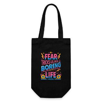Don't worry, just live! - Gift Bag for Bottles - black - Front