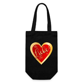 HERZ SYMBOLE LIEBE - Geschenkbeutel für Flaschen - Schwarz - Vorne