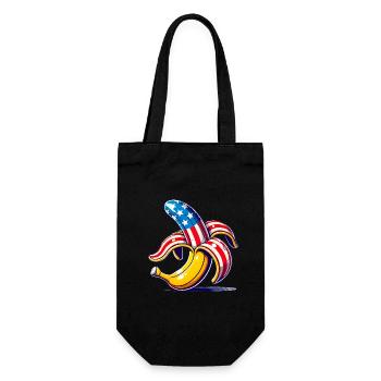 Patriotic Banana PopArt Design - Gift Bag for Bottles - black - Front