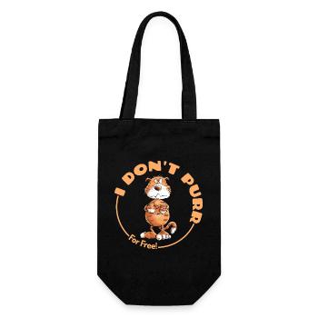 Grumpy I Don't Purr Cat Saying Cats - Gift Bag for Bottles - black - Front
