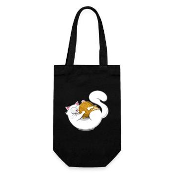 Chat mignon humour cartoon comique pelote de laine - Sac à bouteille - noir - Devant