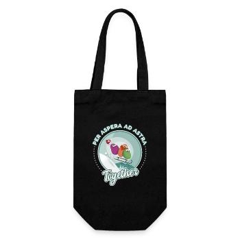 Snow sledging love drawing humor - Gift Bag for Bottles - black - Front