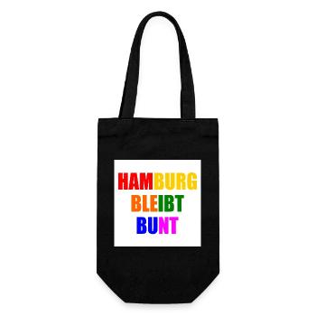hamburg bleibt bunt - Geschenkbeutel für Flaschen - Schwarz - Vorne