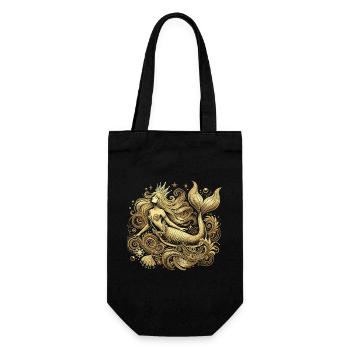 Sirène Sirène Princesse Or Cadeau Doré - Sac à bouteille - noir - Devant