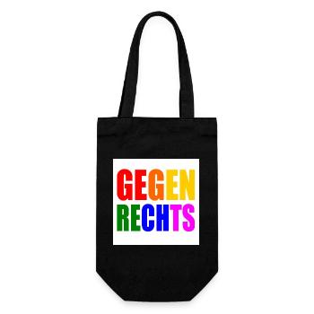 Gegen rechts - Geschenkbeutel für Flaschen - Schwarz - Vorne