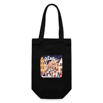 Alsace festive dance village - Gift Bag for Bottles - black - Front