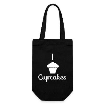 I love Cupcakes - Geschenkbeutel für Flaschen - Schwarz - Vorne