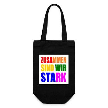 zusammen sind wir stark - Geschenkbeutel für Flaschen - Schwarz - Vorne