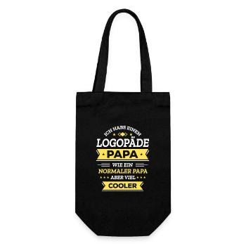 LOGOPÄDE PAPA: VATERTAG, GEBURTSTAG, WEIHNACHTEN - Geschenkbeutel für Flaschen - Schwarz - Vorne