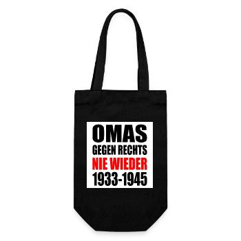 Omas gegen rechts - Geschenkbeutel für Flaschen - Schwarz - Vorne