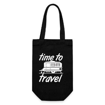 Wohnwagen,Camping,Fun ShirtTime to travel (25) - Geschenkbeutel für Flaschen - Schwarz - Vorne