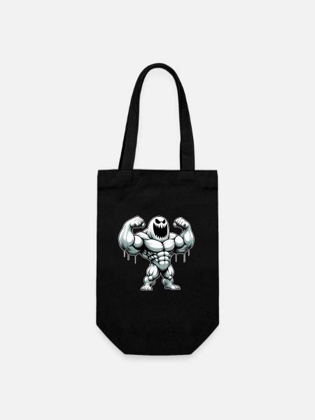 White Monster - Muscles Funny Design 2026 - Sac à bouteille - noir