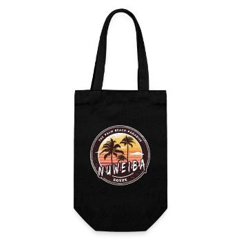 Nuweiba Ägypten Vintage Palmen Design - Geschenkbeutel für Flaschen - Schwarz - Vorne