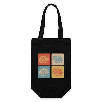 Vintage Gürteltier Armadillo Pop-Art - Geschenkbeutel für Flaschen - Schwarz - Vorne