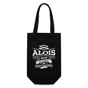ALOIS, DER KATALYSATOR FÜR DEINEN ERFOLG - Geschenkbeutel für Flaschen - Schwarz - Vorne