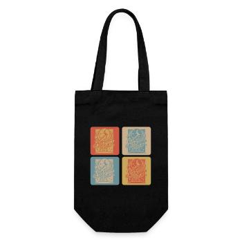 Astronomie Retro Design - Geschenkbeutel für Flaschen - Schwarz - Vorne