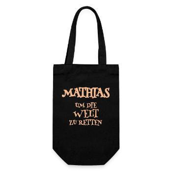 Helfer Mathias - Geschenkbeutel für Flaschen - Schwarz - Vorne