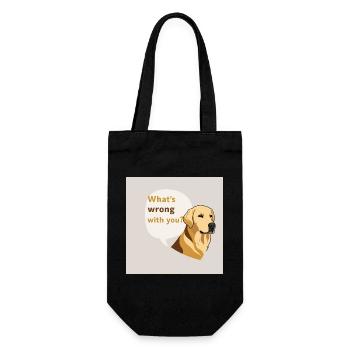 Golden Retriever - What ́s Wrong With You - Gift Bag for Bottles - black - Front
