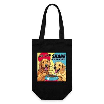 Comic Dogs - We Can Share If You Want - Geschenkbeutel für Flaschen - Schwarz - Vorne