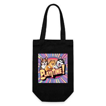 Comic Dogs - Playtime - Gift Bag for Bottles - black - Front