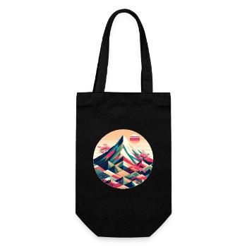 Geometric Mount Fuji - Gift Bag for Bottles - black - Front