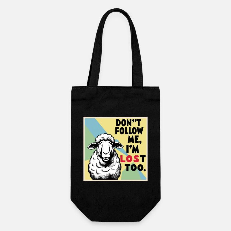 Moutons « Ne me suis pas – moi aussi je suis perdu ! » - Sac à bouteille - noir