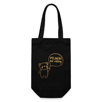 Pelmeni Call Sweet Bear Gold Gift - Gift Bag for Bottles - black - Front